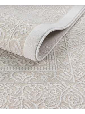 Elvey Home 7134 Krem Modern Desen Doğal Taban Koridor Mutfak Çocuk Oturma Odası Salon Halı Yolluk