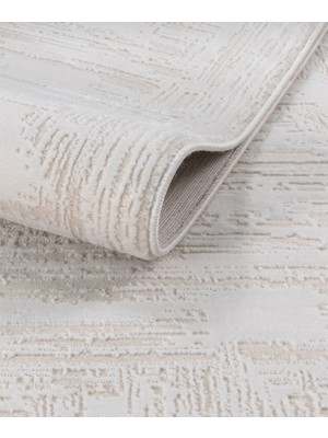 Elvey Home 7102 Krem Modern Desen Doğal Taban Koridor Mutfak Çocuk Oturma Odası Salon Halı Yolluk