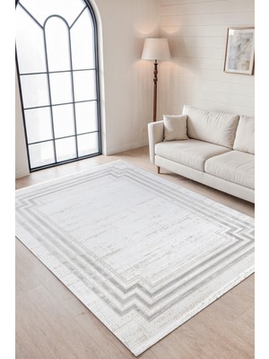 Elvey Home 7104 A.gri Modern Desen Doğal Taban Koridor Mutfak Çocuk Oturma Odası Salon Halı Yolluk