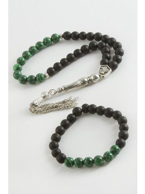 Starseven Malahit-Onix Tesbih Bileklik Set 8 mm