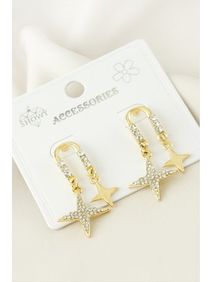 Zenvia Yıldız Taşlı Metal Küpe ZNVBJTR-23577