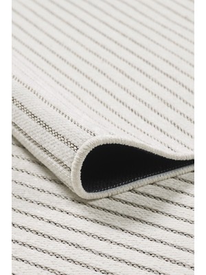 Elvey Home Beyaz-Krem Şönil Kilim Pamuk Yıkanabilir Robot Süpürge Kaymaz Taban Oturma Salon Mutfak Halı Yolluk