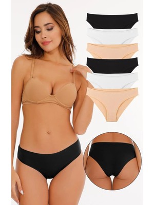 Sensu Kadın Pamuklu Karışık Renkli 6'lı Slip Külot Model-2