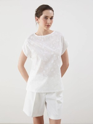 Lc Waikiki Yeni Sezon Bisiklet Yaka Çiçekli Kadın Bluz