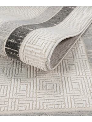 Elvey Home 7107 K.gri Modern Desen Doğal Taban Koridor Mutfak Çocuk Oturma Odası Salon Halı Yolluk