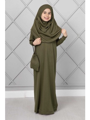 Md Tesettür Çocuk Namaz Elbisesi Haki