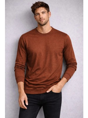 İnce Moda Giyim Basic Erkek Sweatshirt & Polo Yaka Uzun Kollu Üst – Bej / Kiremit / Açık Mavi
