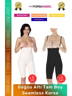 Form Angel #korse Dikişsiz Toparlayıcı Kaymaz Seamless Sıkılaştırıcı Kadın Göğüs Altı Tam Boy Korse 2'li Set