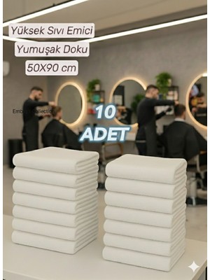 Embays Collection (10 Adet ) 50X90CM Pamuklu Havlu , Berber Havlusu, Kuaför Havlusu, Sporcu Havlusu, El Yüz Havlusu