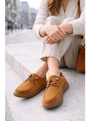 Slipcat Kadın Süet Bağcıklı Casual Günlük Ayakkabı –ortopedik & Termo Hafif Rahat Taban