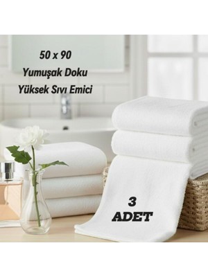 Embays Collection ( 3 Adet ) 50X90CM Pamuklu Havlu , Berber Havlusu, Kuaför Havlusu, Sporcu Havlusu, El Yüz Havlusu