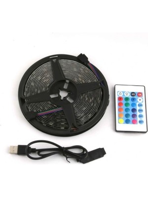 K-Yonlineticaret Rgb Şerit 30 LED Kumandalı USB Bağlantılı