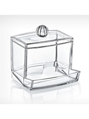 By Nevser® Şeffaf Kapaklı Kulak Temizleme Çubuğu Organizatörü Saklama Kutusu