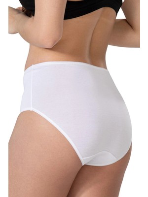 MTM My The Mall Giyim Beyaz Mı Emay 1445 Modal Cotton Yüksekbel Dantelli Külot