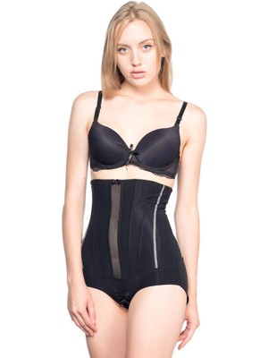 MTM My The Mall Giyim Siyah Mı Emay 2886 Yüksek Bel Tül Slip Lazer Korse