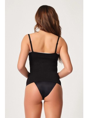 MTM My The Mall Giyim Siyah Mı Emay 2030 Agraflı Göğsü Açık Atlet Korse