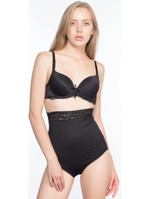 MTM My The Mall Giyim Siyah Mı Emay 2028 Dantelli Yüksek Bel Slip Korse