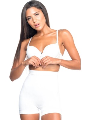 MTM My The Mall Giyim Beyaz Mı Emay 7027 Düşük Bel Boxer Korse