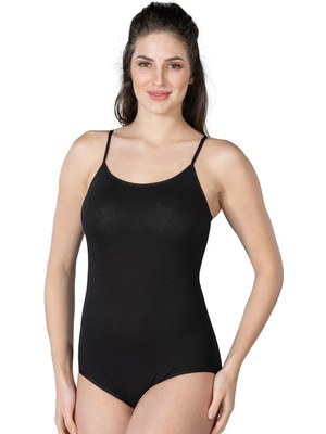 MTM My The Mall Giyim Siyah Mı Emay 1415 Modal Cotton Çıtçıtlı Ince Askılı Body