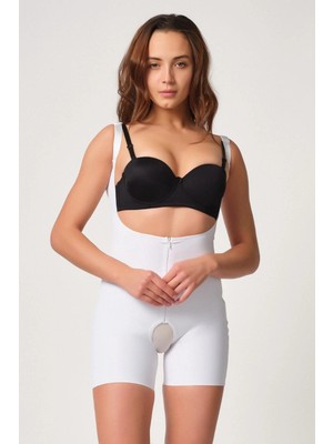 MTM My The Mall Giyim Beyaz Mı Emay 2834 Göğsü Açık Ferumalı Tül Popo Boy Lazer Korse