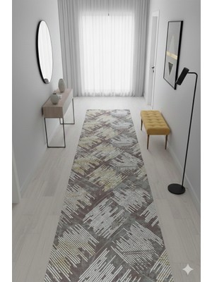 Swan Home Kaymaz Tabanlı Yolluk Kesme Halı Salon Koridor Mutfak Yatak Odası Halısı SHJ93020 Kahve