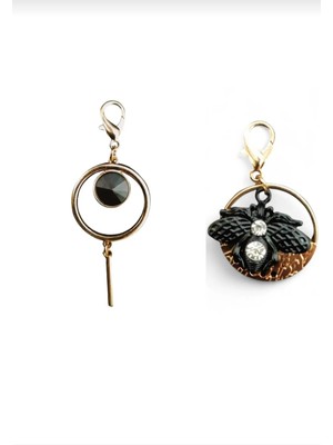 Hobicium Arı Figürlü Taşlı Çanta Charmı Çanta Aksesuarı 2 Li Set