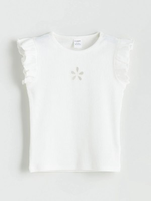 Lc Waikiki Yeni Sezon Bisiklet Yaka Nakışlı Kız Çocuk Bluz