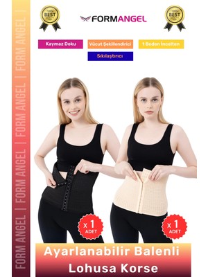 Form Angel #korse Yeni Doğum Sonrası Balenli Ayarlanabilir Lohusa Hamile Toparlayıcı Bel Korse 2'li Set