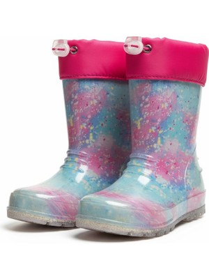 Zenege Çocuk Kürklü Yağmur ve Kar Çizmesi Su ve Soğuk Geçirmez Kaymaz Taba