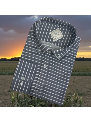 Eren Style Linen Pamuklu Keten Slim Fit 4 Mevsim Giyilebilen Tek Cepli Gömlek