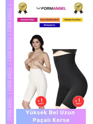 Form Angel #korse Lazer Kesim Iz Göstermez Toparlayıcı Kaymaz Kadın Yüksek Bel Uzun Paçalı Korse 2'li Set