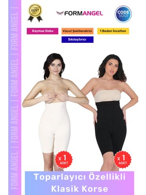 Form Angel #korse Iz Göstermeyen Kaymaz Dikişsiz Vücut Şekillendiren Kalça Toparlayıcı Klasik Korse 2'li Set