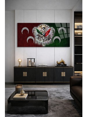 Olinpa Kırılmaz Cam Duvar Saati , Hem Tablo Hem Saat Osmanlı Tarihi Temalı Duvar Saati Ev Ofis Hediyesi