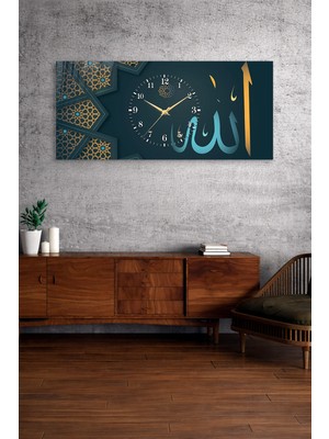 Olinpa Kırılmaz Cam Duvar Saati , Hem Tablo Hem Saat Allah Yazılı  Tasarım Ev Ofis Hediyesi