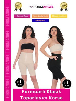 Form Angel #korse Yüksek Bel Karın Mide Toparlayıcı Popo Sıkılaştırıcı Paçalı Kadın Agraflı Korse 2'li Set