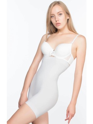 MTM My The Mall Giyim Ekru Mı Emay 7026  Yüksek Bel Paçalı Korse