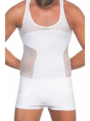 MTM My The Mall Giyim Beyaz Mı Emay E1006 Fileli Erkek Korse Atlet