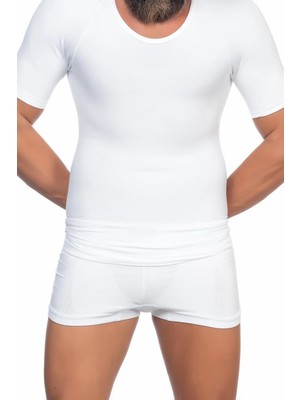 MTM My The Mall Giyim Beyaz Mı Emay E1010 Yarım Kol Erkek Korse Atlet