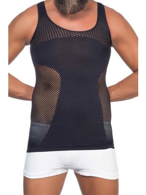 MTM My The Mall Giyim Siyah Mı Emay E1006 Fileli Erkek Korse Atlet