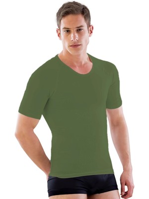 MTM My The Mall Giyim Haki Yeşil Mı Emay E1010 Yarım Kol Erkek Korse Atlet