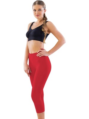 MTM My The Mall Giyim Kırmızı Mı Emay 7600 Likralı Kapri Tayt