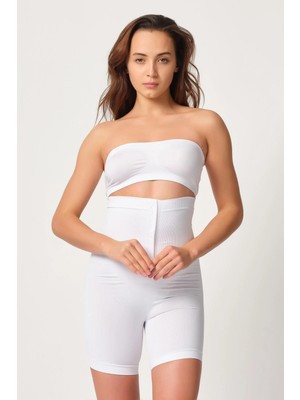 MTM My The Mall Giyim Beyaz Mı Emay 2087 Önden Agraflı Paçalı Korse