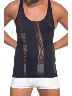 MTM My The Mall Giyim Siyah Mı Emay E1009 Fileli Erkek Korse Atlet