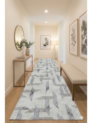 Swan Home Kaymaz Tabanlı Yolluk Kesme Halı Salon Koridor Mutfak Yatak Odası Halısı SHJ93022 Bej