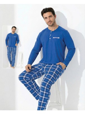 Azrlya Boyraz 0645 Erkek Uzun Kol Penye Pijama Takımı