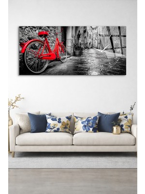 Olinpa Kırılmaz Cam Duvar Saati , Hem Tablo Hem Saat Kırmızı Bisiklet Tasarım Ev Ofis Hediyesi