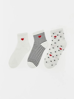 LC Waikiki Desenli Kadın Soket Çorap 3 Lü  (S6)