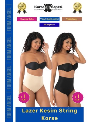 Korse Sepeti #korse Iz Yapmaz Göstermeyen Kaymaz Doku Toparlayıcı Sıkılaştıran Lazer Kesim String Korse 2'li Set