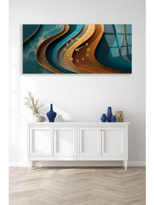 Olinpa Kırılmaz Cam Duvar Saati , Hem Tablo Hem Saat Renkli Modern  Tasarım Ev Ofis Hediyesi