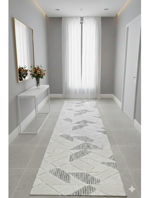 Swan Home Kaymaz Tabanlı Yolluk Kesme Halı Salon Koridor Mutfak Yatak Odası Halısı SHJ93023 Gri